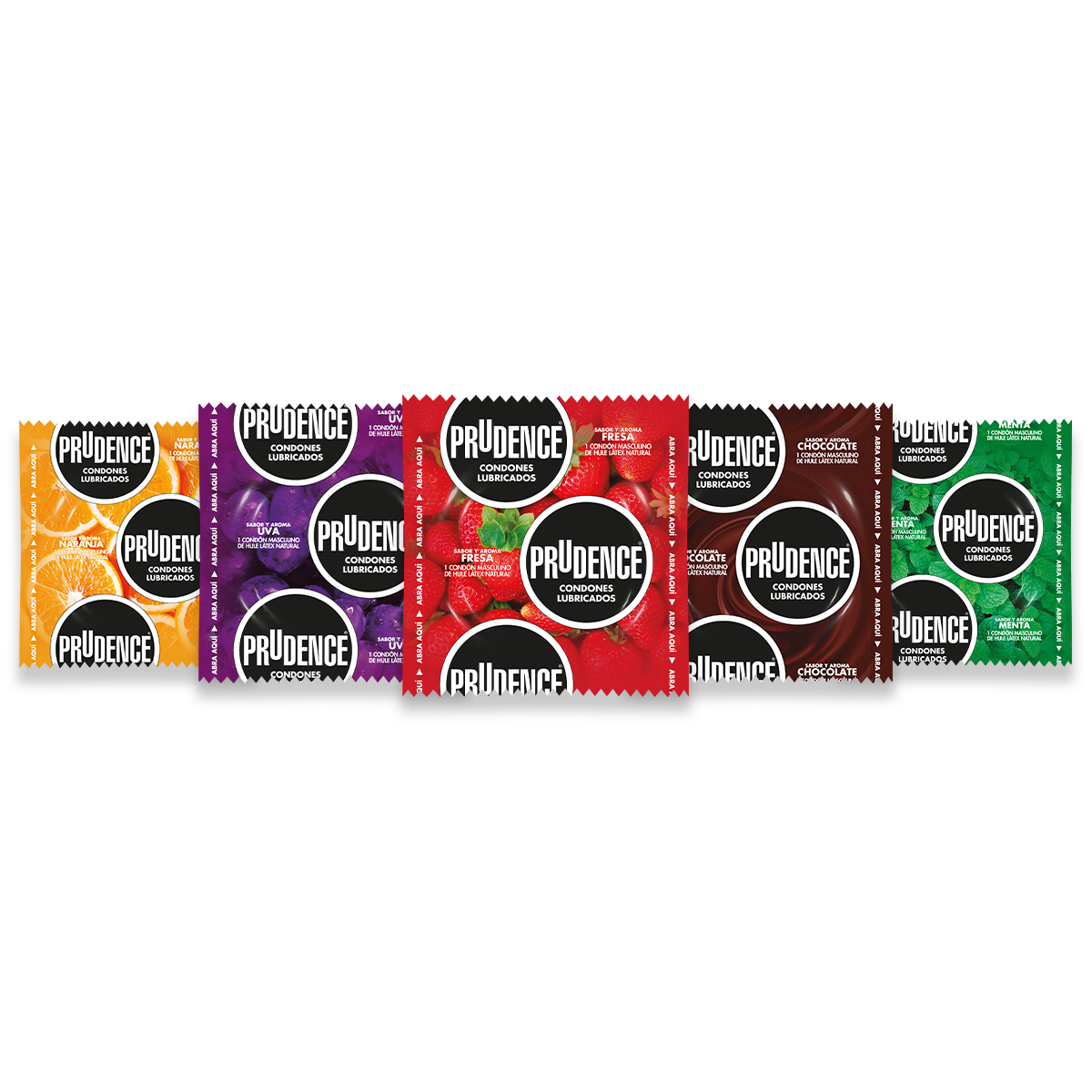 Paquete con 5 Condones Prudence Sabor Y Aroma Mix