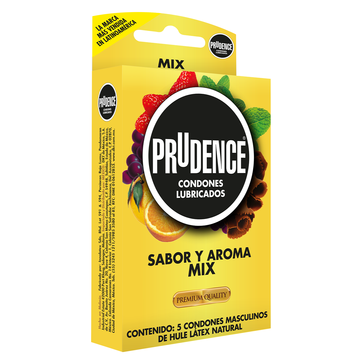 Paquete con 5 Condones Prudence Sabor Y Aroma Mix