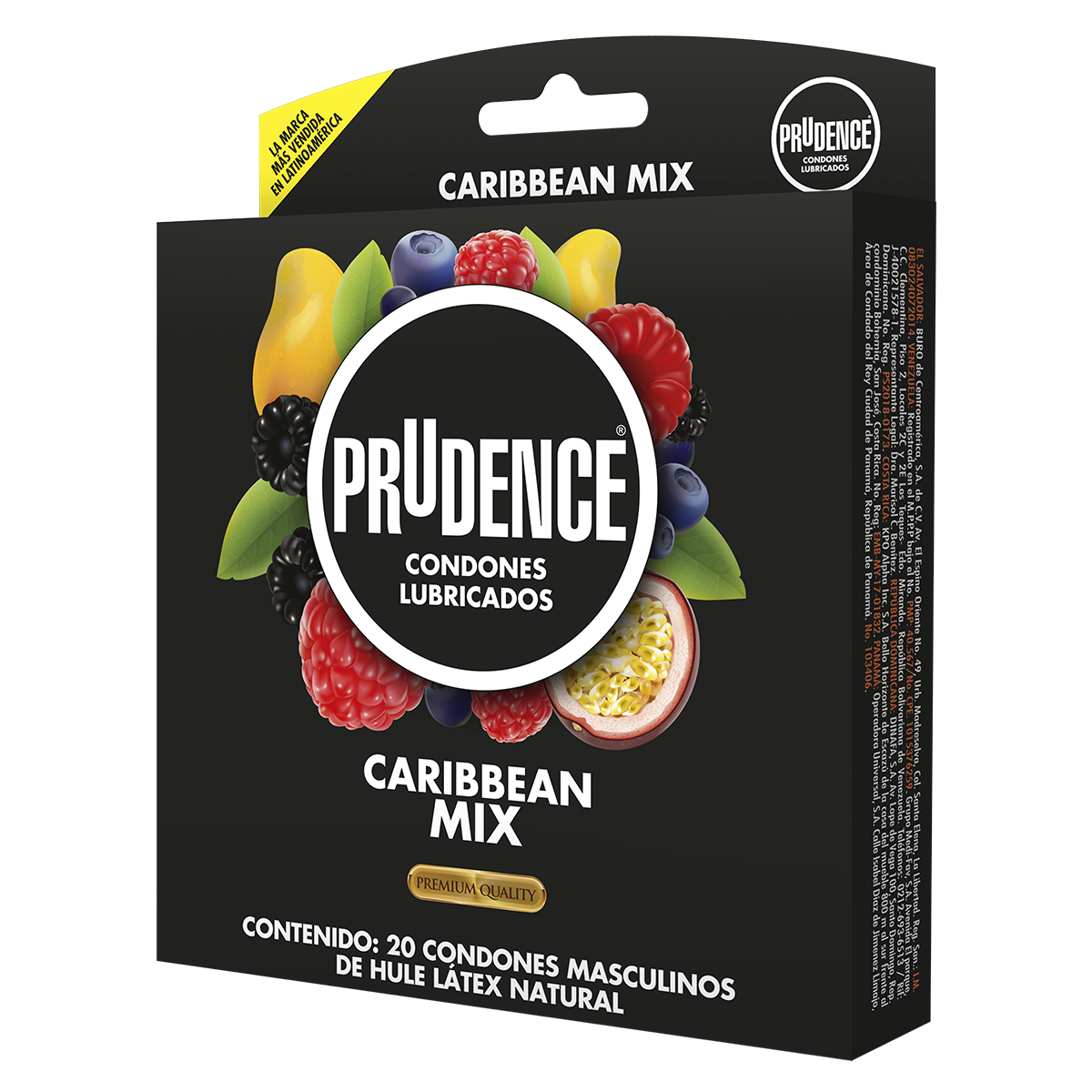 Paquete con 20 Condones Prudence con Sabor Y Aroma - Caribbean Mix