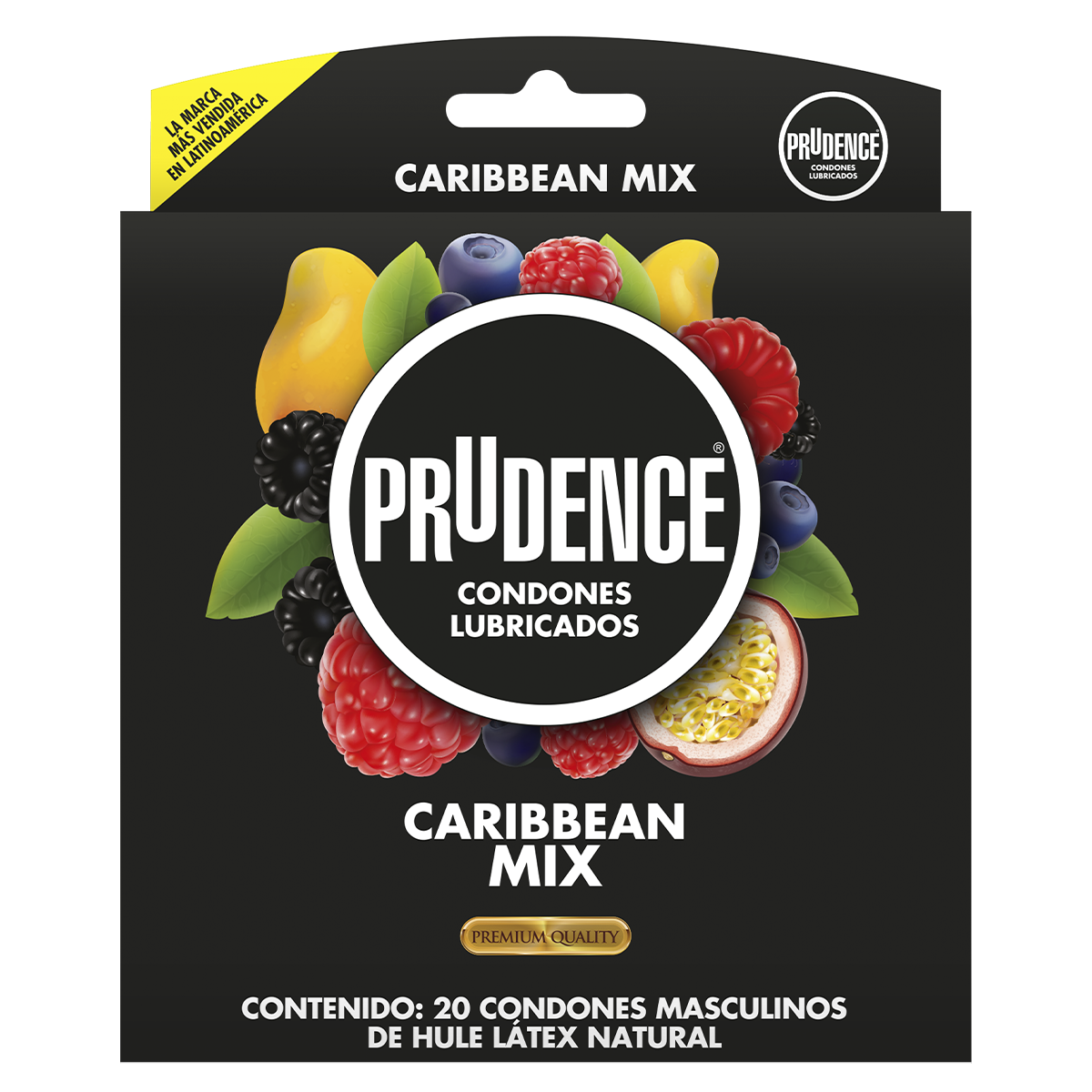 Paquete con 20 Condones Prudence con Sabor Y Aroma - Caribbean Mix