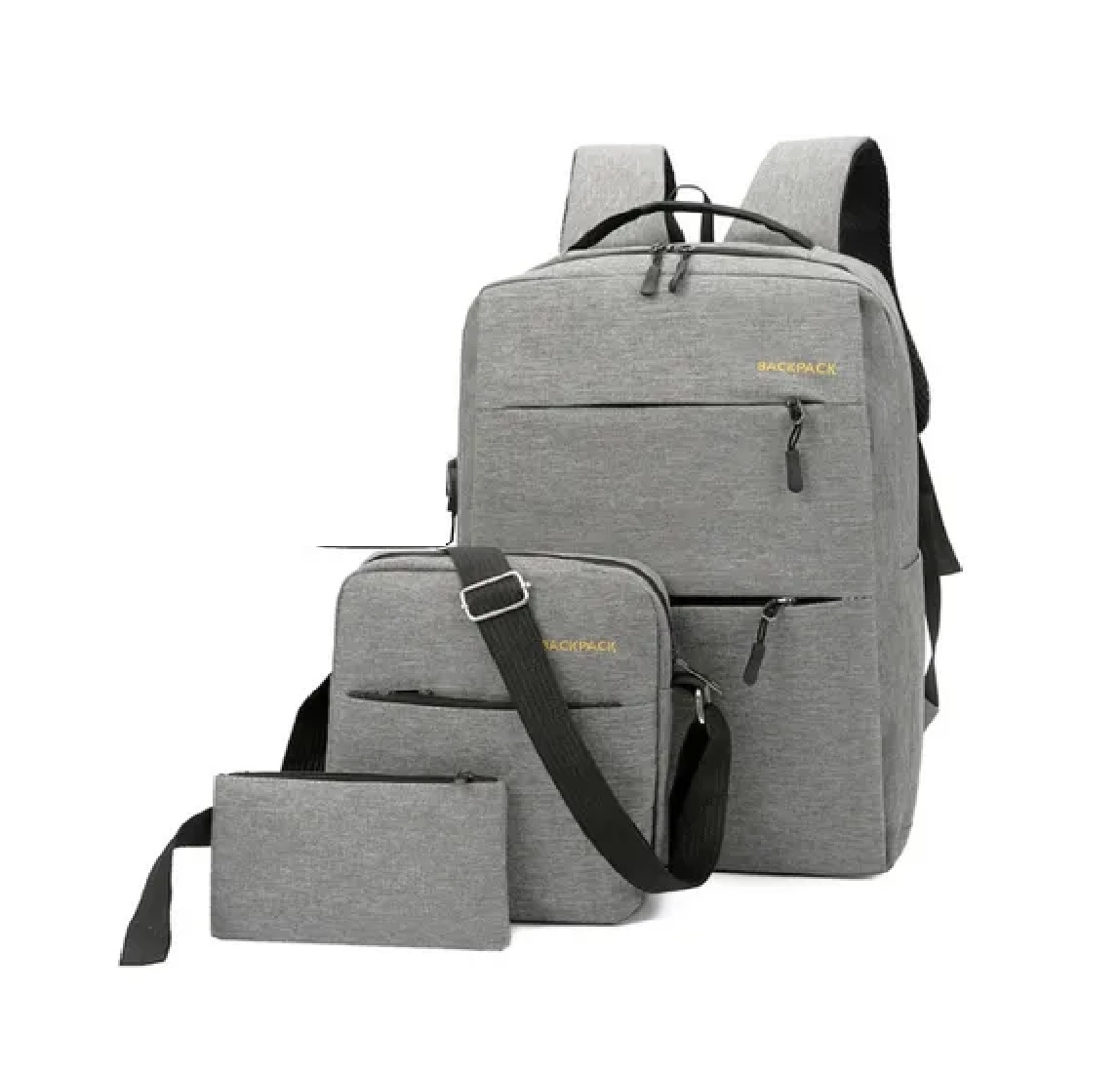 Mochila Multifuncional Antirrobo Con Cargador Usb, Gris Obscuro