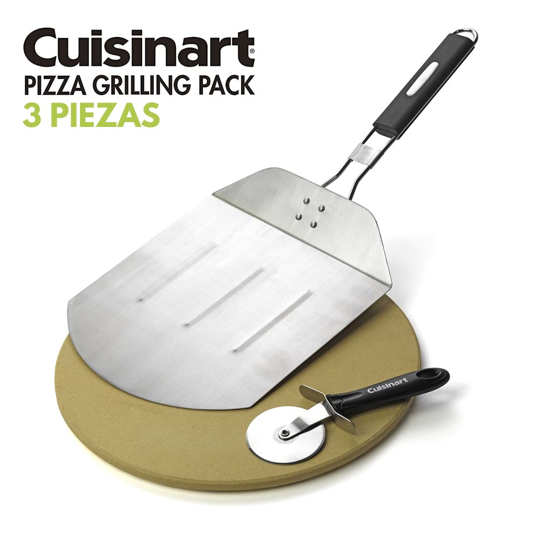 Cuisinart CPS-445 Set De 3 Piezas Para Pizza (base, Pala, Cortador)