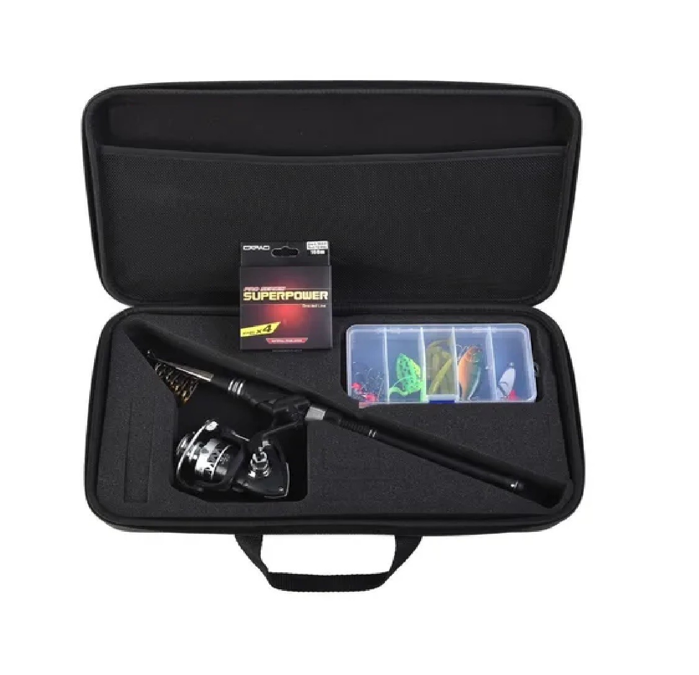 Juego de Caña De Pescar Y Carrete Con Accesorios