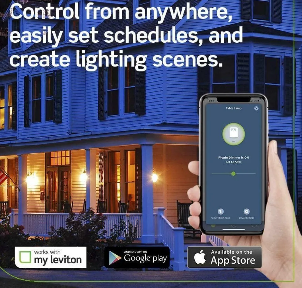 Dimmer Wifi Leviton Plug-in  Blanco