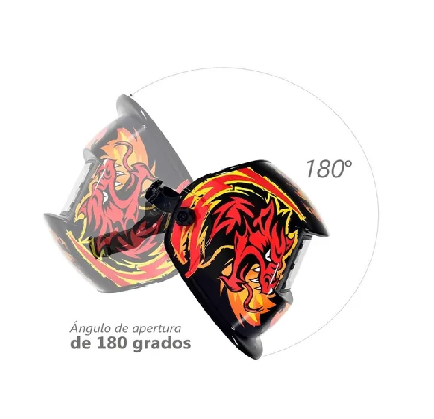 Careta De Soldar Uso Industrial Soldadura Electronica Diseño Dragon Rojo