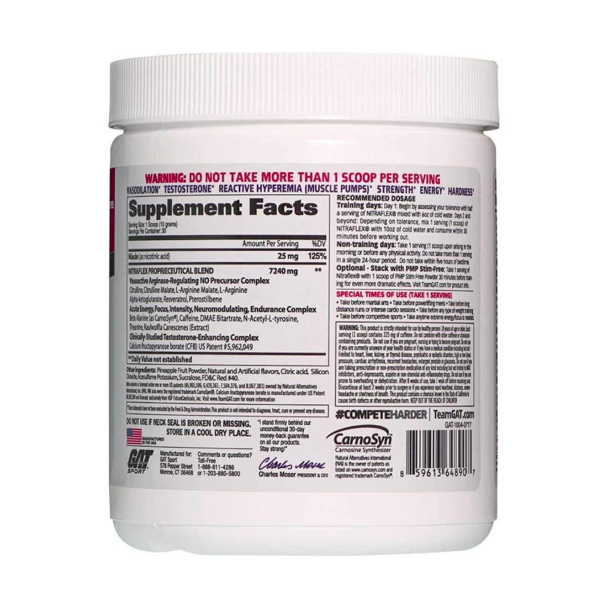 Pre-Entreno Gat Sport Nitraflex 300g 30 Serv. - Mora Azul