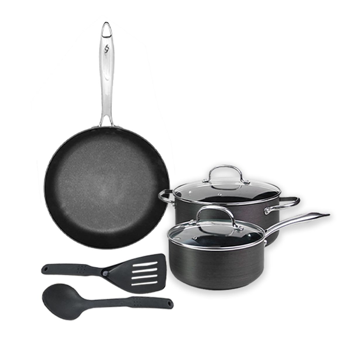 Batería Cocina Chroma Aluminio Anodizado doble Antiadherente 7pzs.