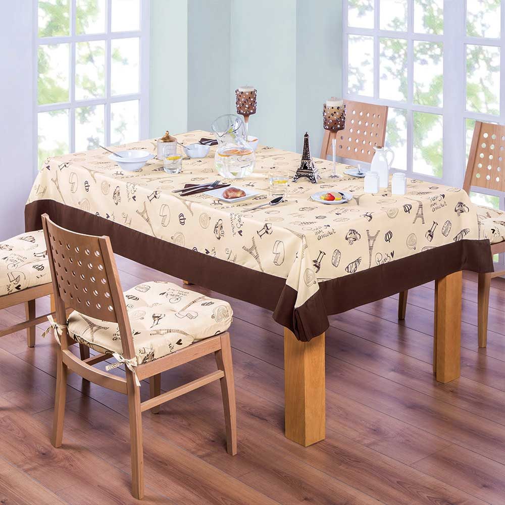 Cojines Para Sillas De Madera Para Comedor | Set De 4 Pzas | Estampado beige con café