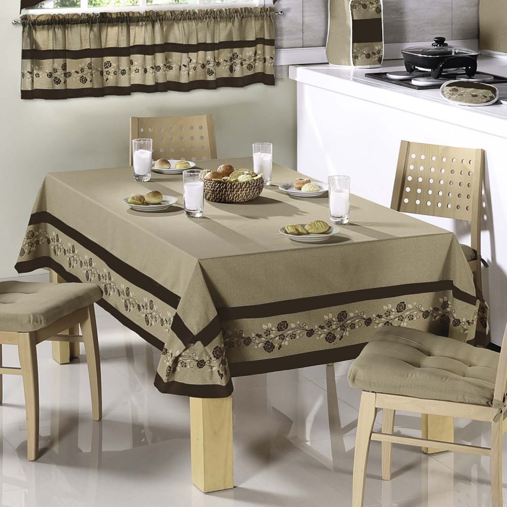 Mantel Comedor, Cocina, Desayunador | Mantel Rectangular | Color Marrón Claro