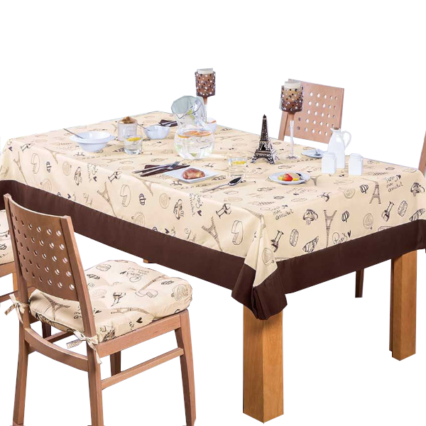 Mantel Comedor, Cocina, Desayunador | Mantel Rectangular | Estampado beige con café