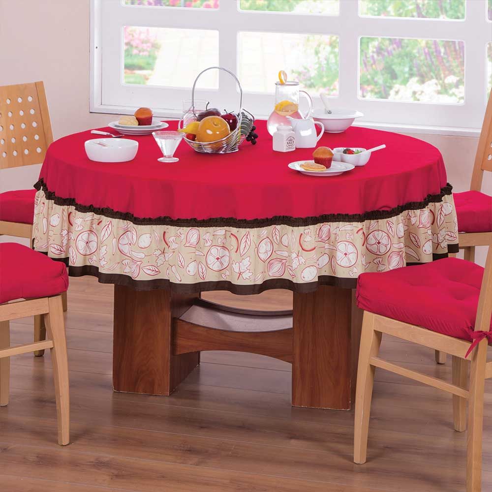 Mantel Comedor, Cocina, Desayunador | Mantel Circular | Color Rojo