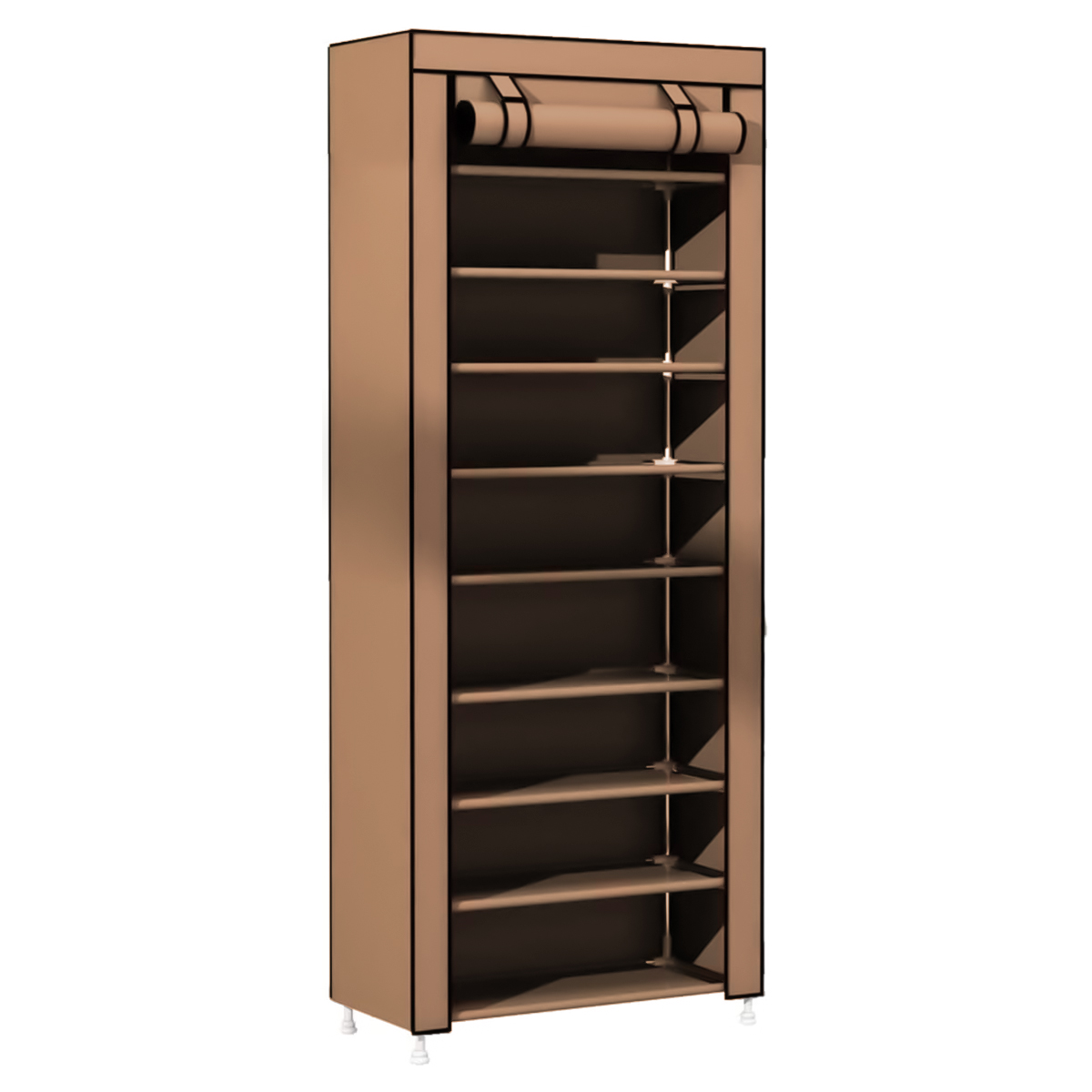Closet Zapatera Minimalista Armario Organizador Multifuncional Armable / Almacenamiento para Zapatos (Café, 9 niveles).