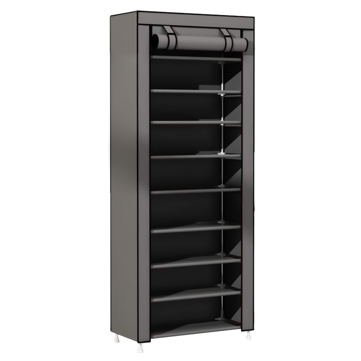 Closet Zapatera Minimalista Armario Organizador Multifuncional Armable / Almacenamiento para Zapatos (Gris, 9 niveles).