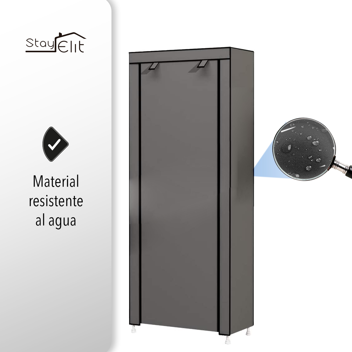 Closet Zapatera Minimalista Armario Organizador Multifuncional Armable / Almacenamiento para Zapatos (Gris, 9 niveles).