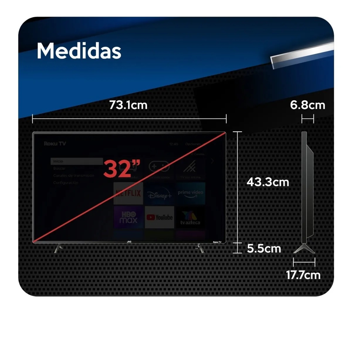 Pantalla Daewoo LED Roku TV 32 Pulgadas DAW32R