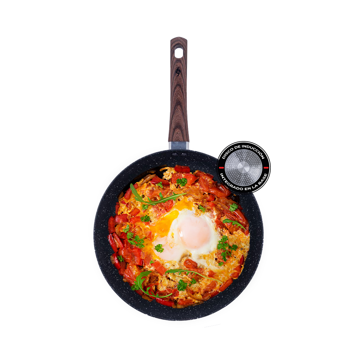 Sartén 20cm Granito Y Madera Doble Antiadherente (inducción)