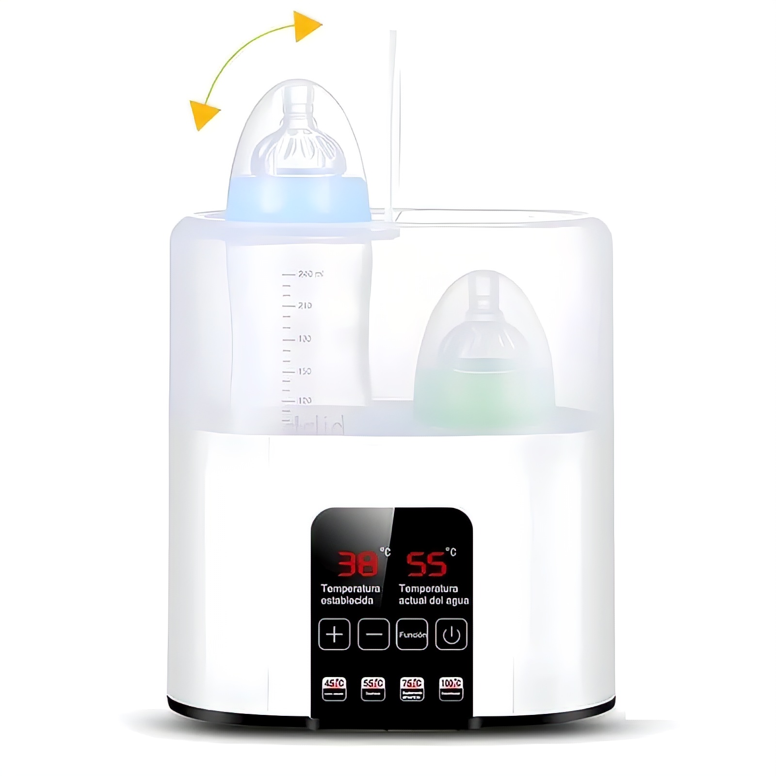 Calentador de biberones, calentador rápido de leche para bebés de 5 minutos  para fórmula de leche materna con control preciso de temperatura