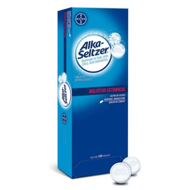 Tabletas Efervescentes Alka Seltzer 500806 100 Pzas