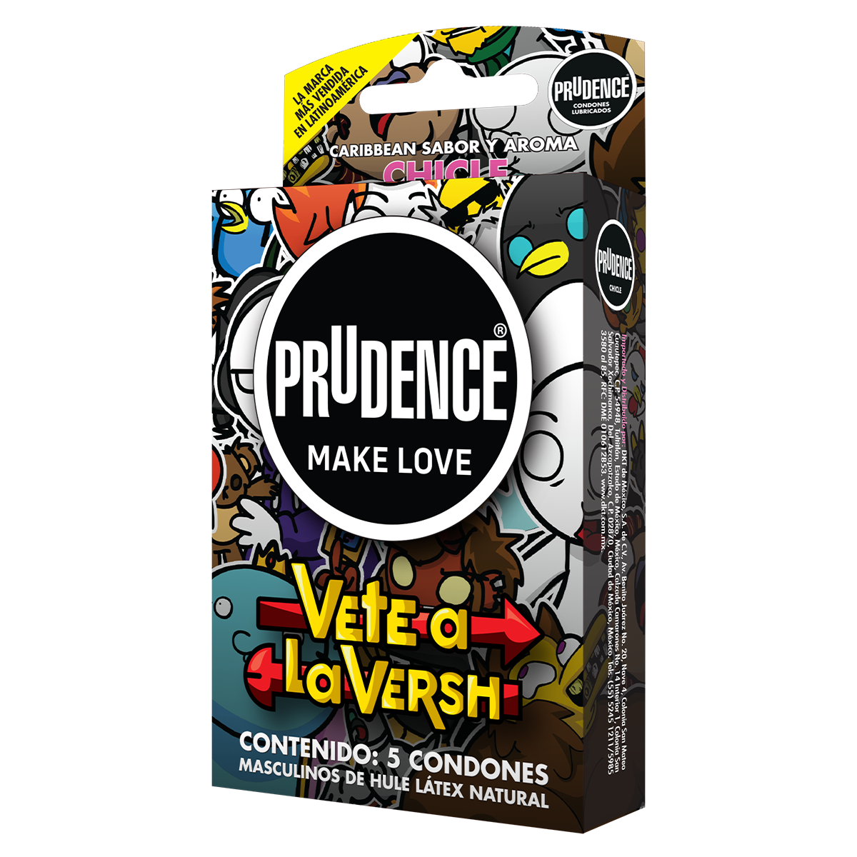 5 Condones Prudence Sabor Y Aroma Chicle, Vete A La Versh
