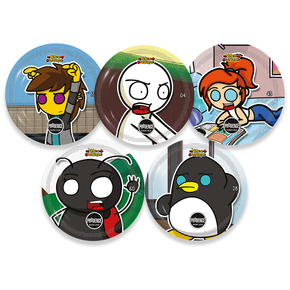 5 Condones Prudence Sabor Y Aroma Chicle, Vete A La Versh