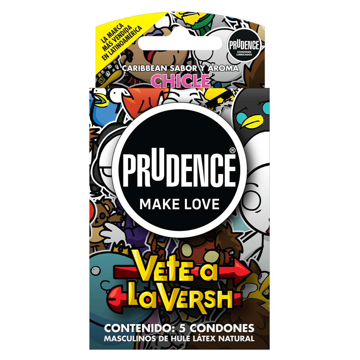 5 Condones Prudence Sabor Y Aroma Chicle, Vete A La Versh