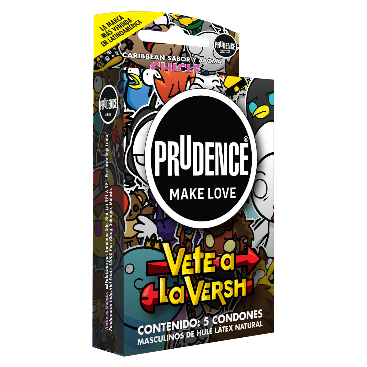 5 Condones Prudence Sabor Y Aroma Chicle, Vete A La Versh