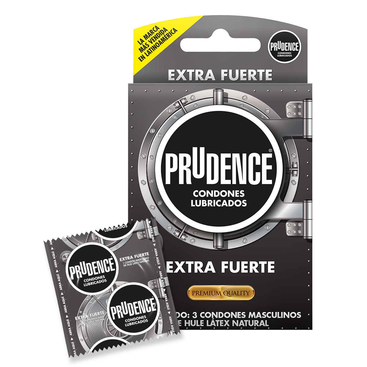 Cartera De 3 Condones Prudence Extra Fuerte, Ideal Sexo Anal