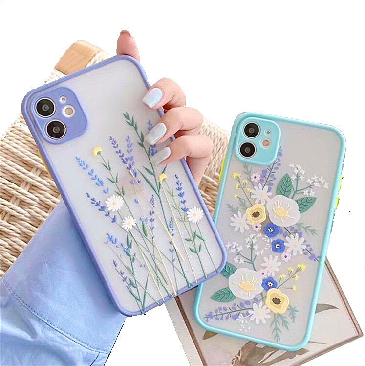 Funda Case Para iPhone Silicon Con Lindas Flores