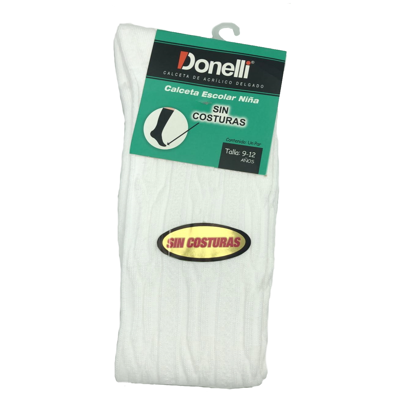 Calceta escolar donelli delgada fresca resistente para niñas edad 9-12 años, primaria