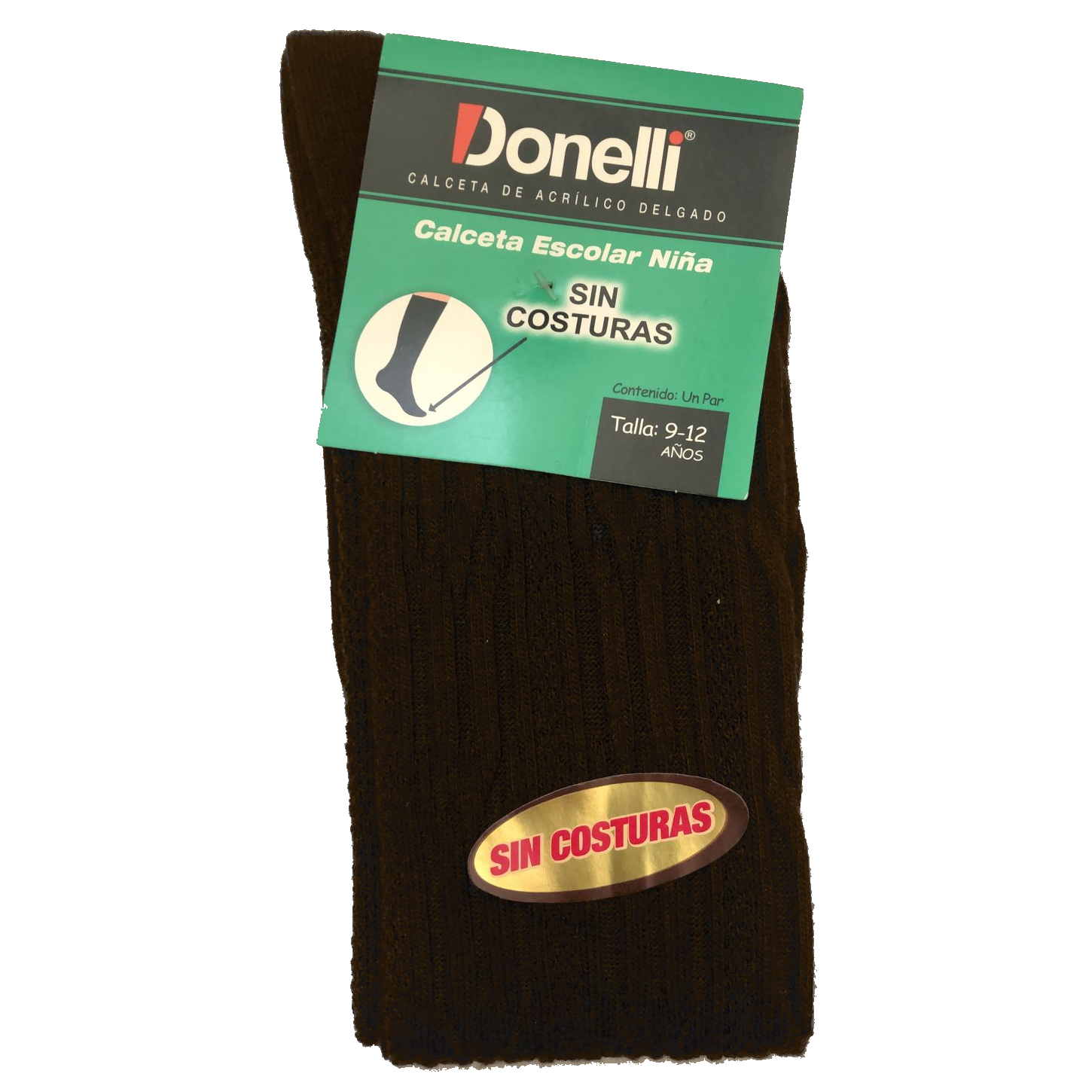 Calceta escolar donelli delgada fresca resistente para niñas edad 9-12 años, primaria