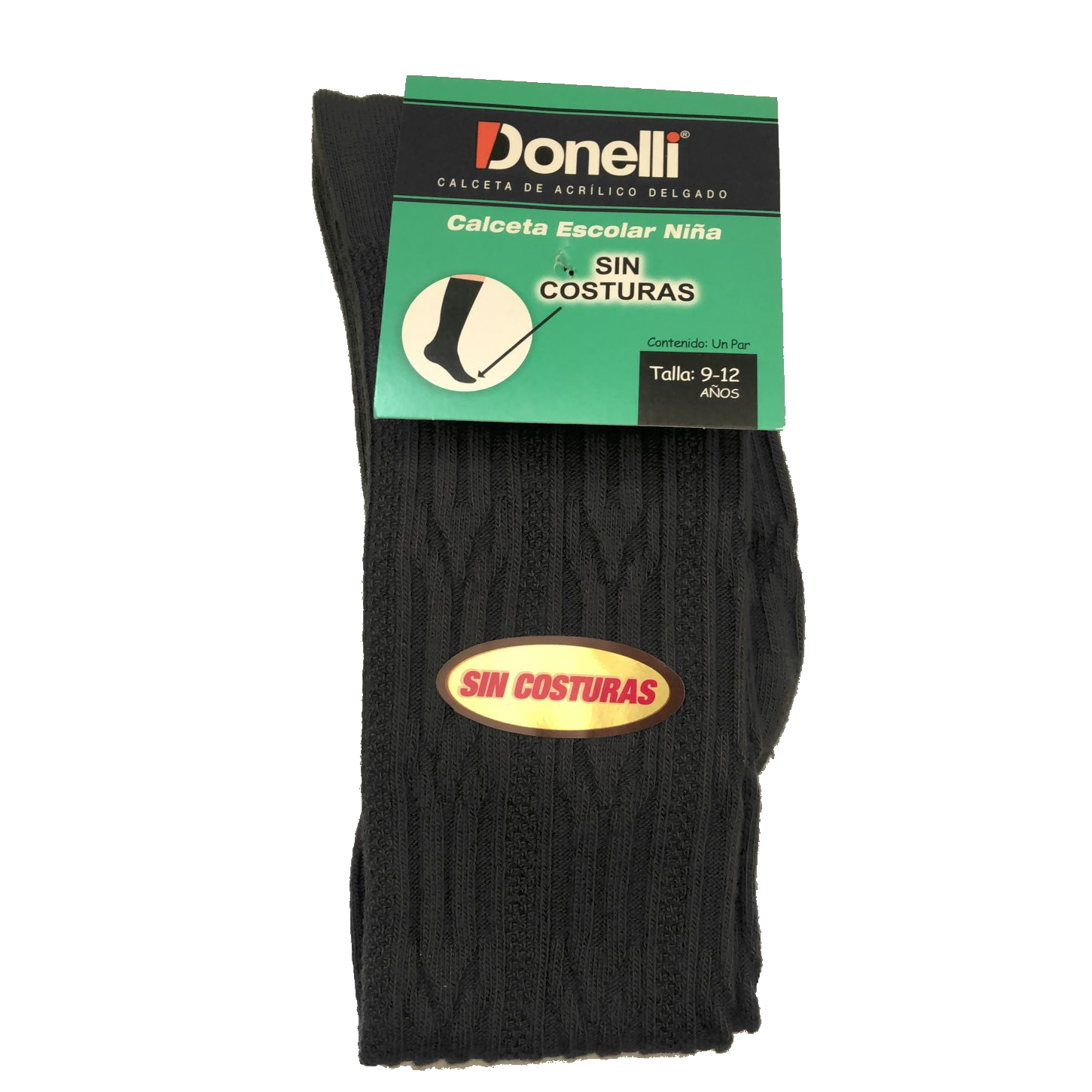 Calceta escolar donelli delgada fresca resistente para niñas edad 9-12 años, primaria
