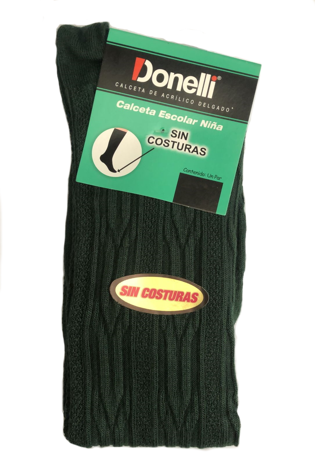 Calceta escolar donelli delgada fresca resistente para niñas edad 9-12 años, primaria