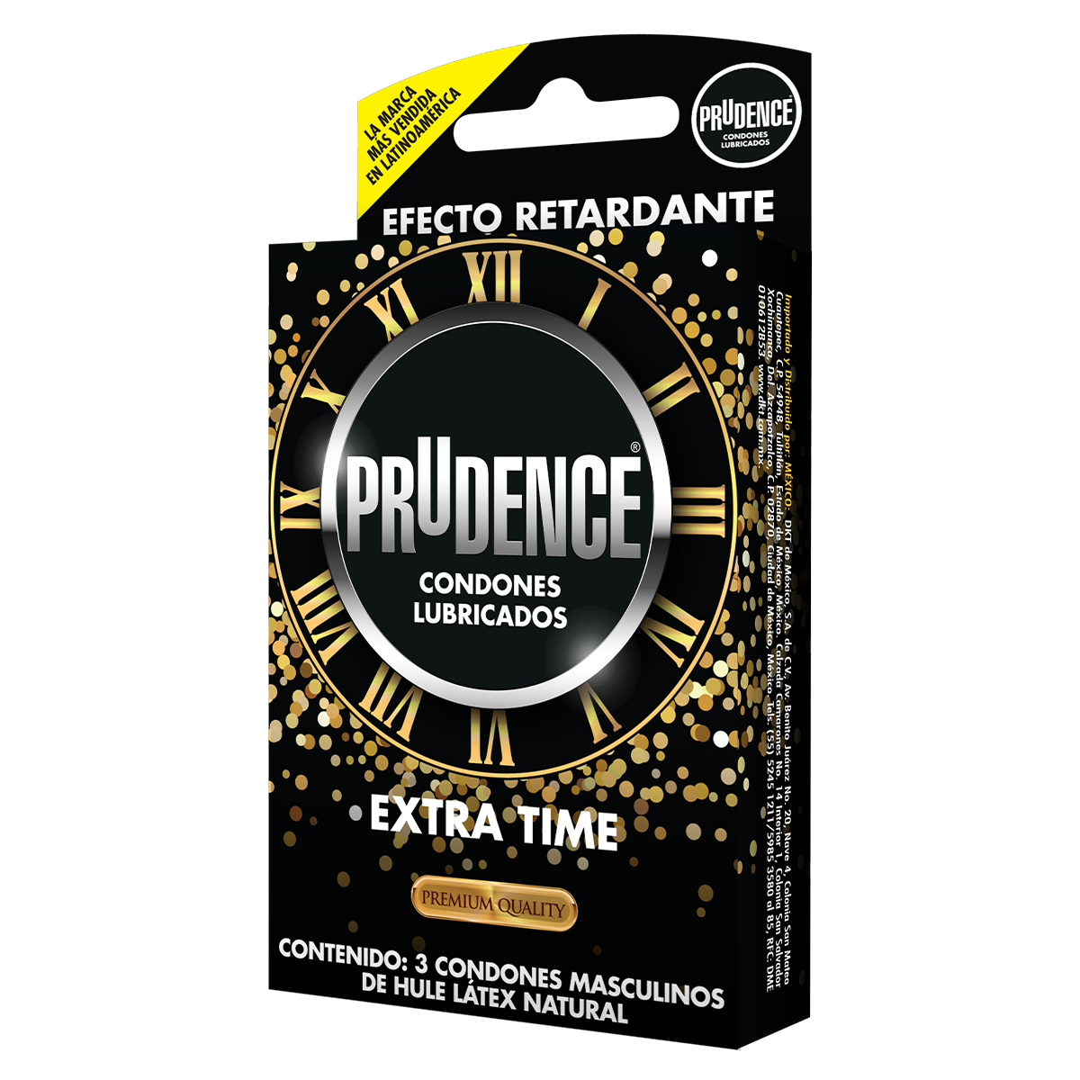 Cartera De 3 Condones Prudence Con Retardante Extra Time