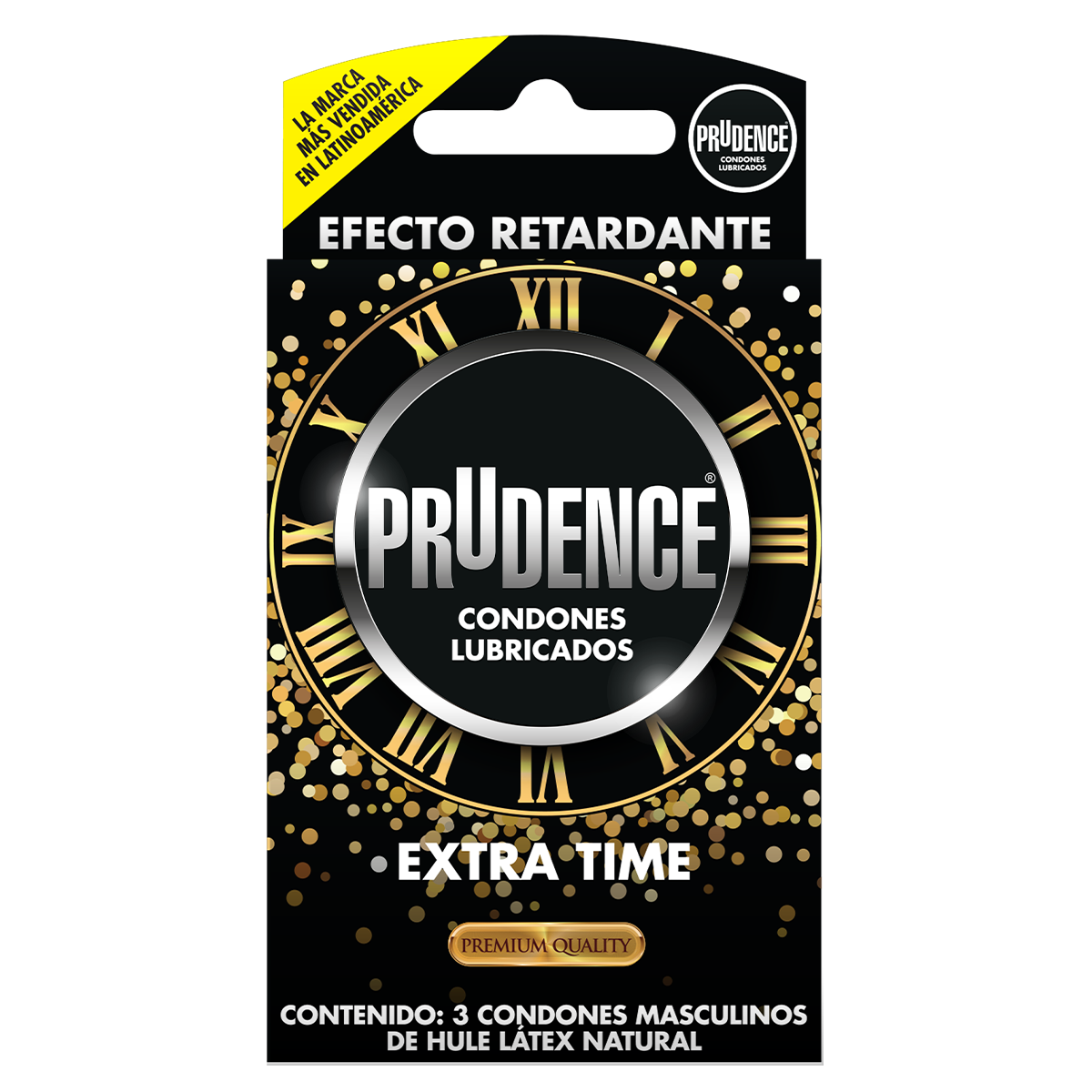 Cartera De 3 Condones Prudence Con Retardante Extra Time