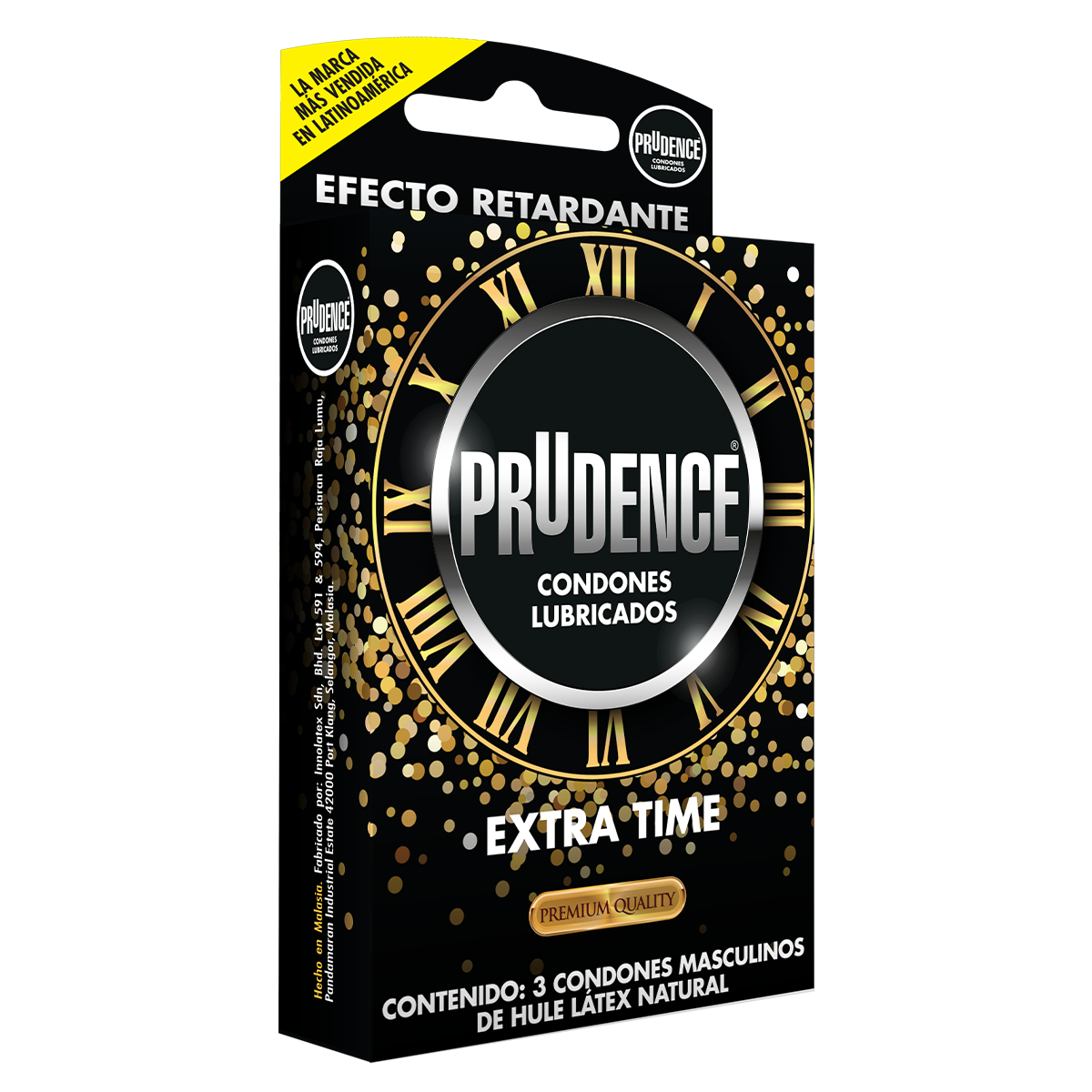 Cartera De 3 Condones Prudence Con Retardante Extra Time