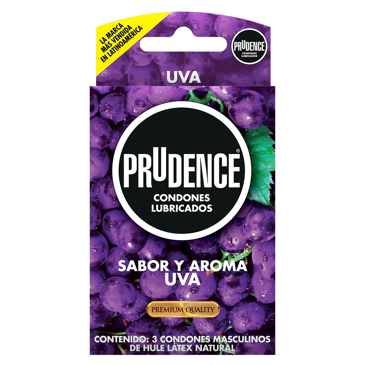 Cartera De 3 Condones Prudence Sabor Y Aroma A Uva