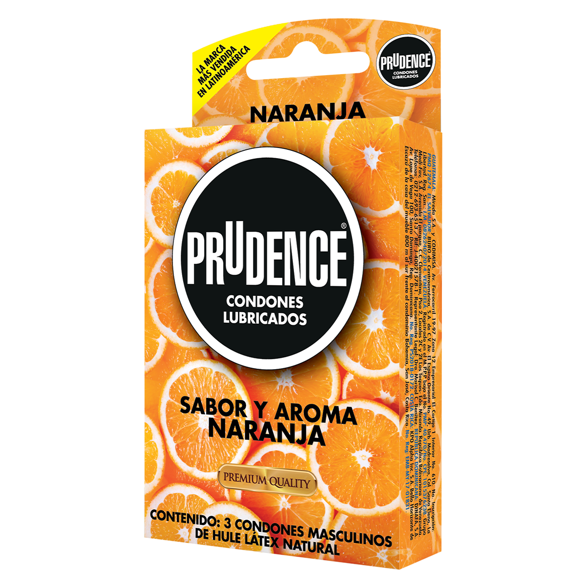 Cartera De 3 Condones Prudence Sabor Y Aroma A Naranja