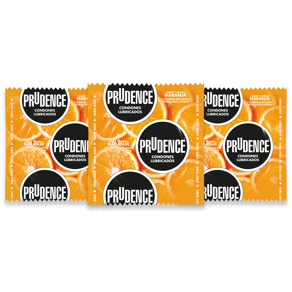 Cartera De 3 Condones Prudence Sabor Y Aroma A Naranja