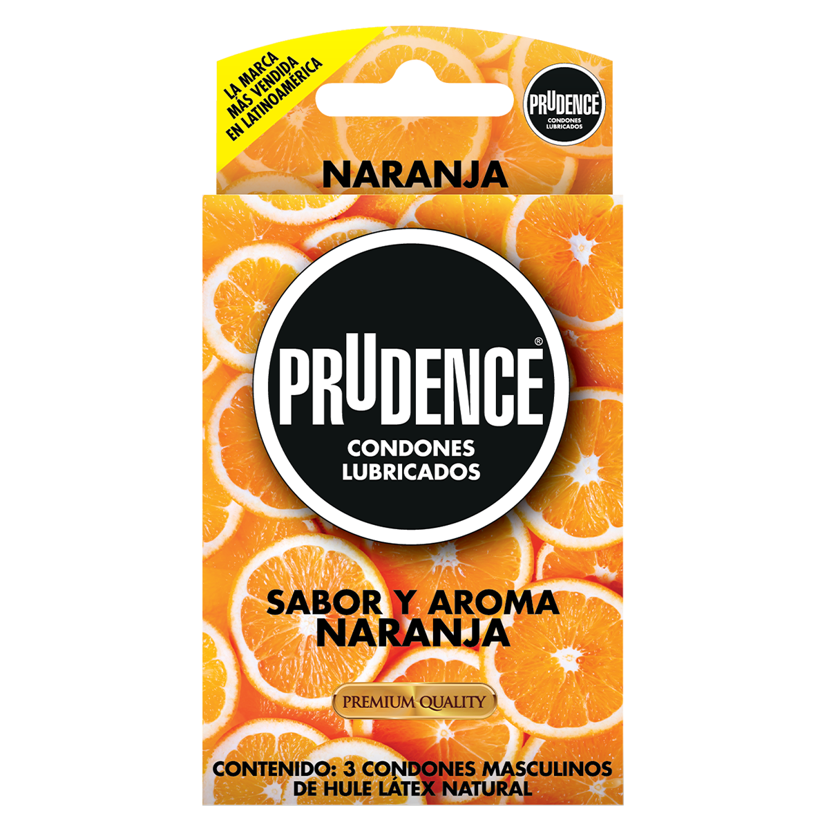 Cartera De 3 Condones Prudence Sabor Y Aroma A Naranja