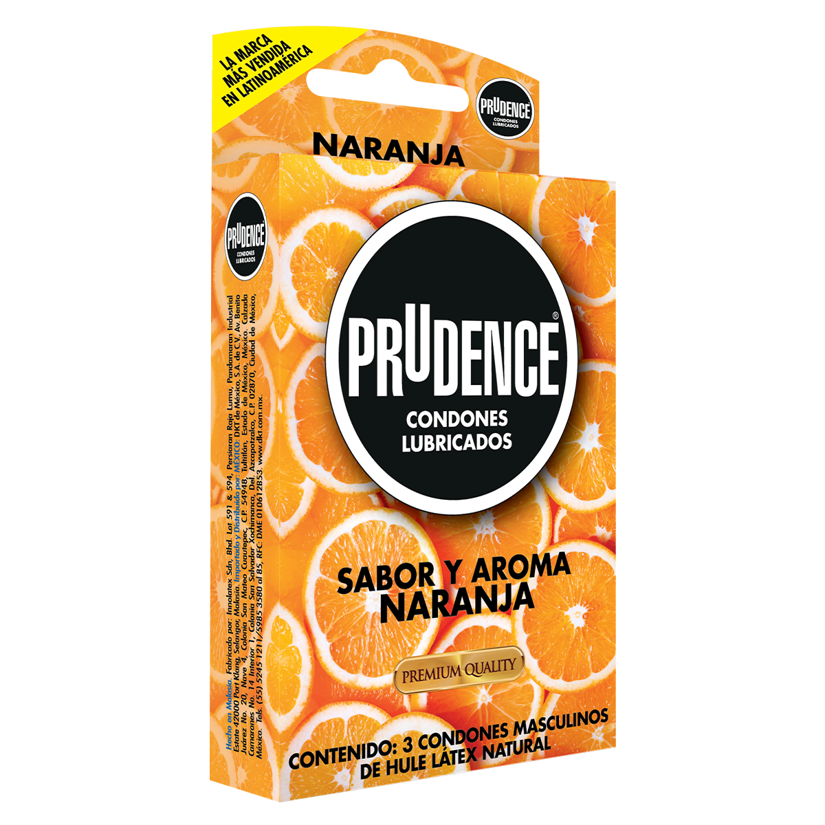 Cartera De 3 Condones Prudence Sabor Y Aroma A Naranja