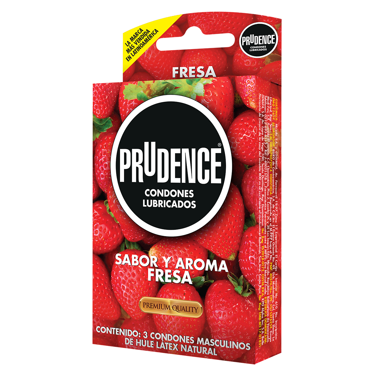 Cartera De 3 Condones Prudence Sabor Y Aroma A Fresa