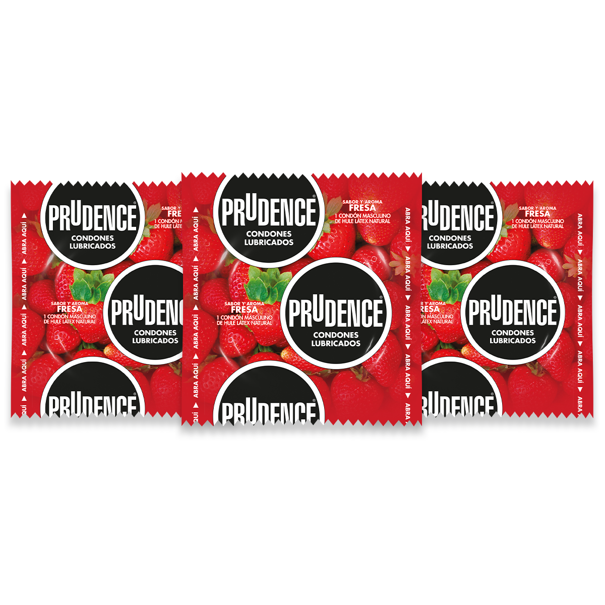 Cartera De 3 Condones Prudence Sabor Y Aroma A Fresa