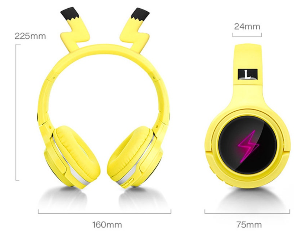 Audífonos Diadema Pikachu Pokemon Bluetooth Inalámbricos