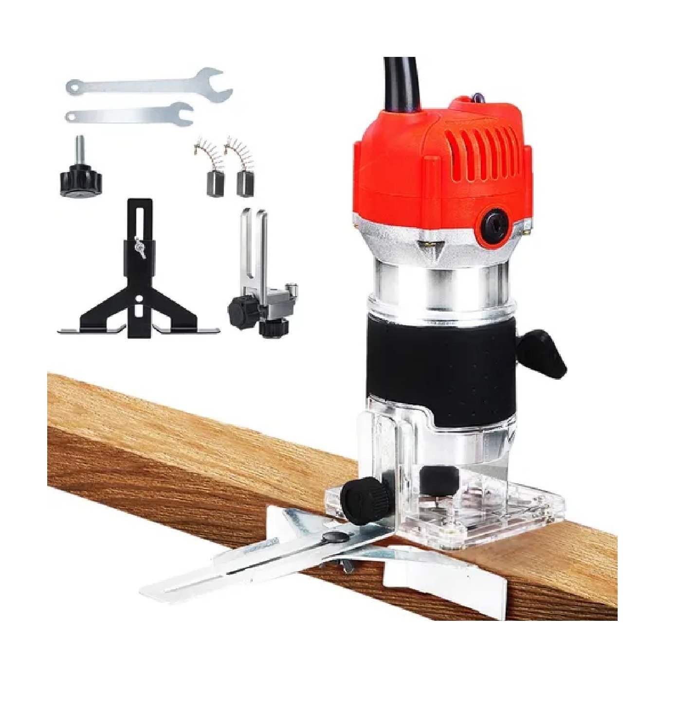 Router Rebajadora Bordes Madera Eléctrico Roja