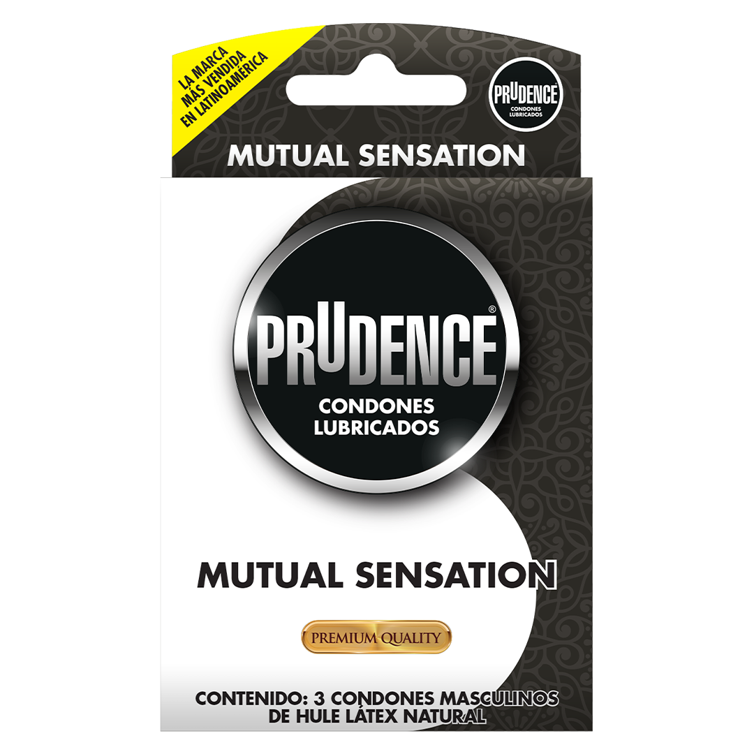3 Condones Prudence Mutual Sensation Con Doble Lubricación