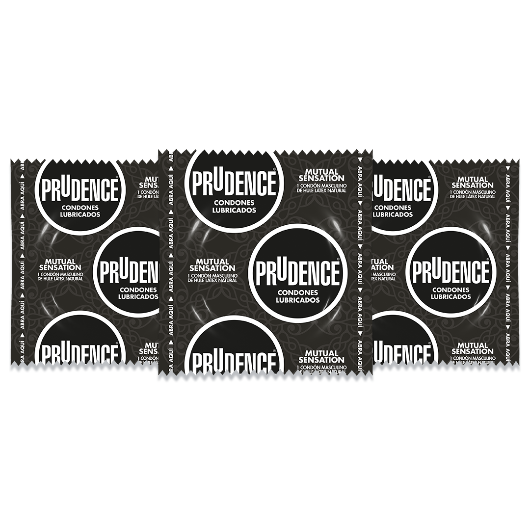 3 Condones Prudence Mutual Sensation Con Doble Lubricación