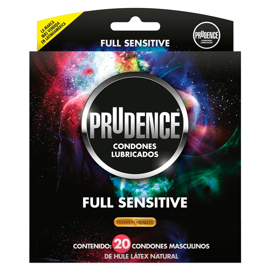 Caja con 20 Condones Prudence Full Sensitive, Doble Lubricación