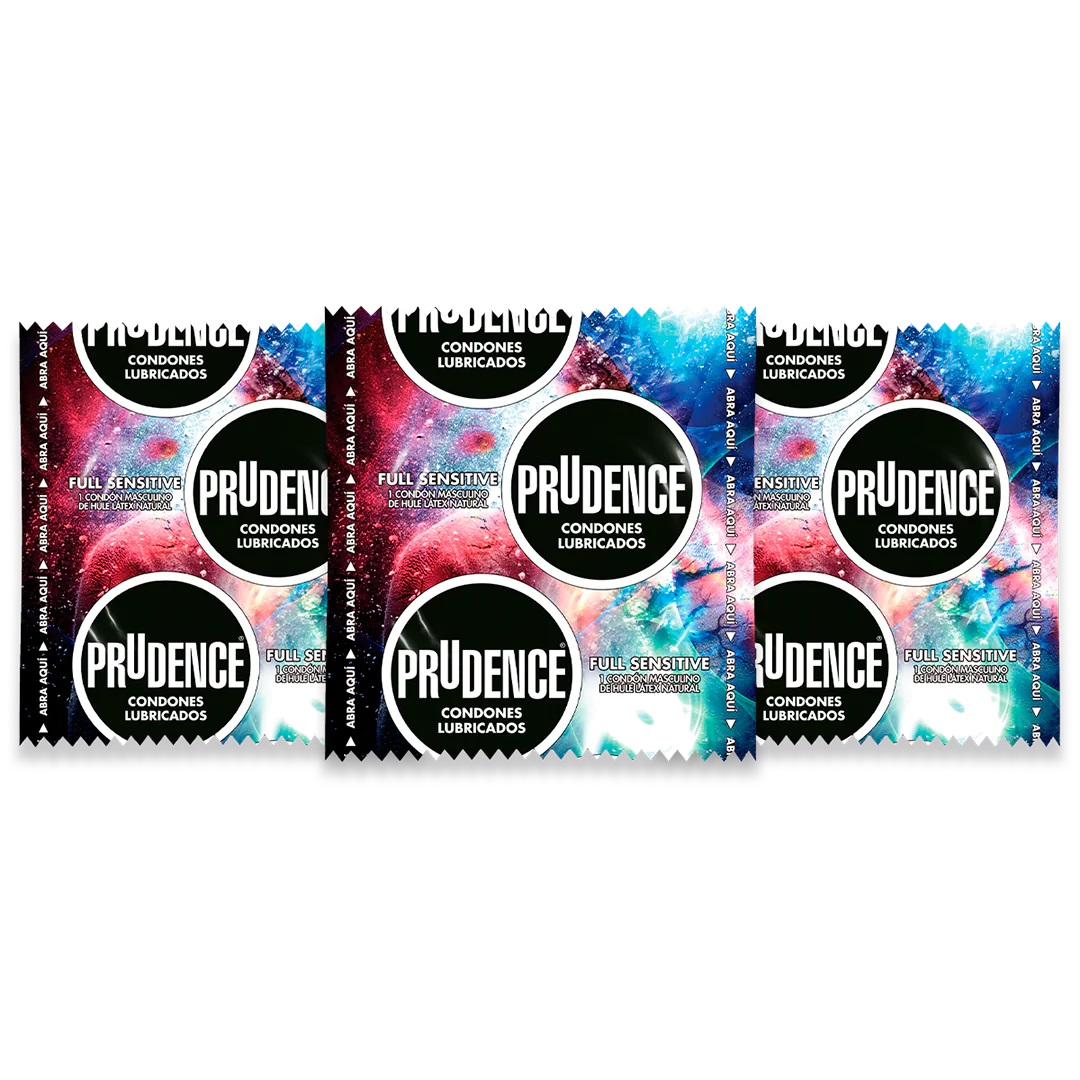 Caja con 20 Condones Prudence Full Sensitive, Doble Lubricación