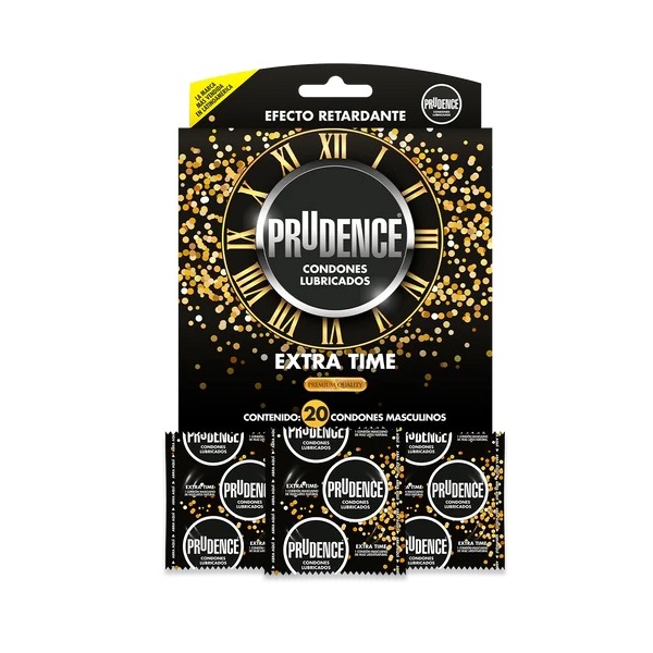 Paquete Con 20 Condones Prudence Extra Time Con Retardante