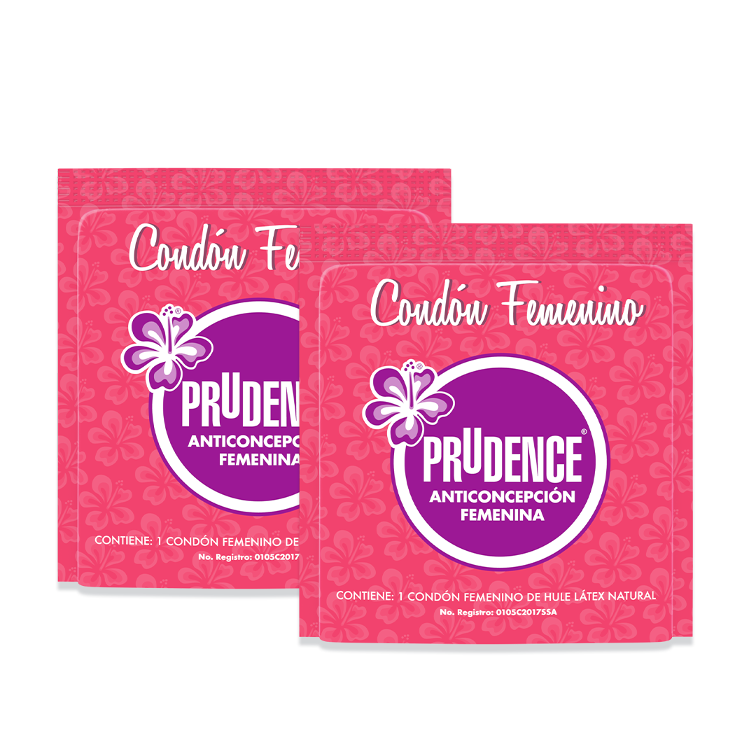 Caja Con 2 Condones Femeninos Prudence De Hule Latex Natural